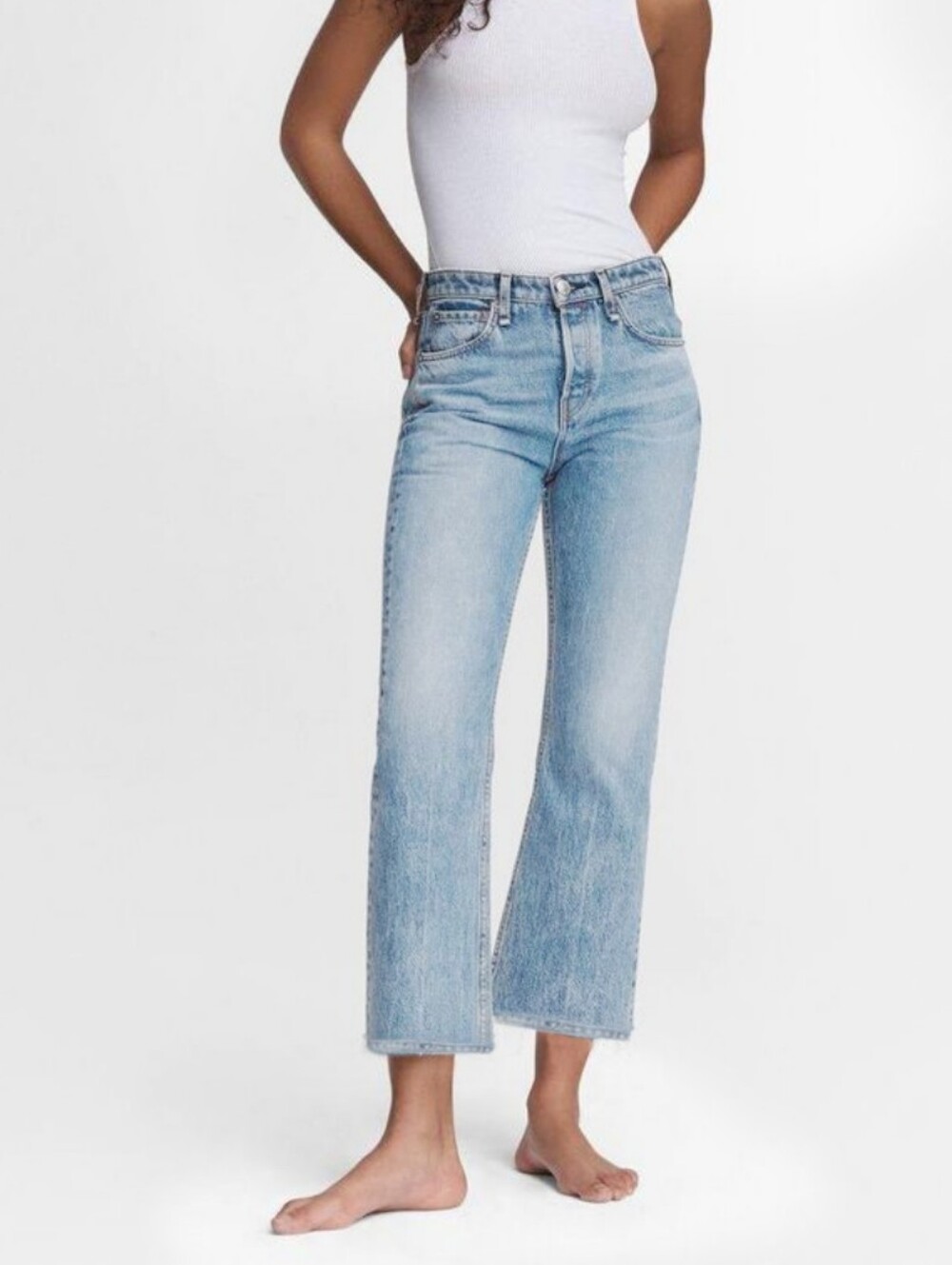 Rag & Bone Maya High-rise Cropped Flare Jeans Light wash Minimalist  Effortless